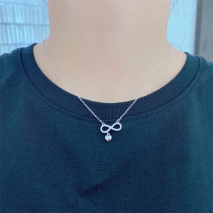 Infinity Heart Necklace with Zircons