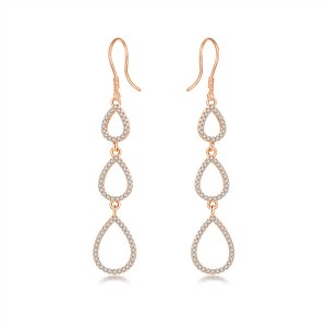 Sterling Silver Hoop Earrings in Rose Gold